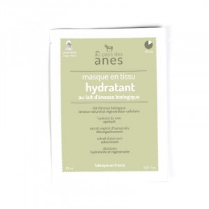 Masque en tissu au lait d'ânesse biologique Hydratant 20 ml