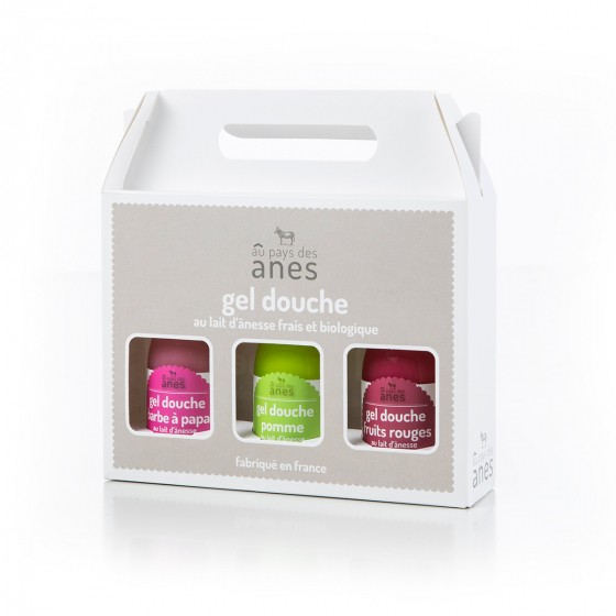 Coffret gels douche limonade Barbe à papa - Pomme - Fruits rouges