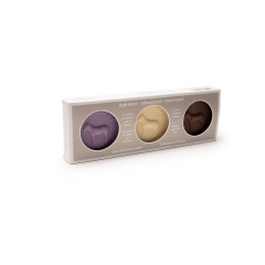 Coffret savons ronds sans huile de palme Violette, Monoï, Argan Au Pays des Ânes