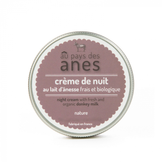 Crème de nuit 100 ml au lait d'ânesse frais et biologique
