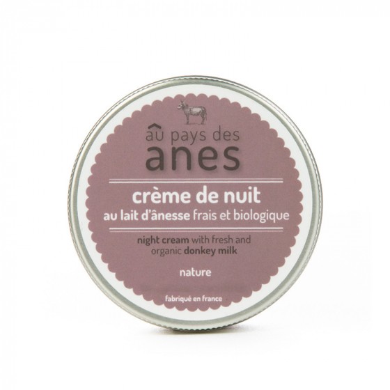 Crème de nuit 100 ml au lait d'ânesse frais et biologique Crème de nuit 100 ml au lait d'ânesse frais et biologique