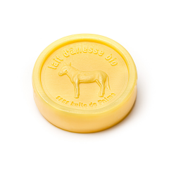 Savon rond sans huile de palme au lait d\'ânesse biologique Citron 100g