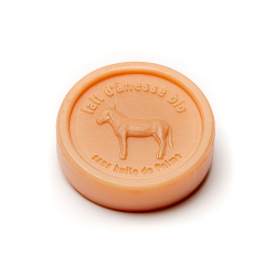 Savon rond sans huile de palme au lait d\'ânesse biologique Melon 100g