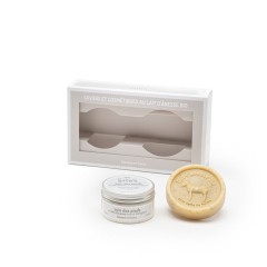 Coffret douceur crème pieds pot - savon rond camomille exfoliant