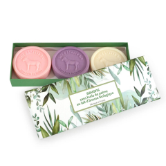 Coffret cadeau savons ronds printemps avec boite Luxe
