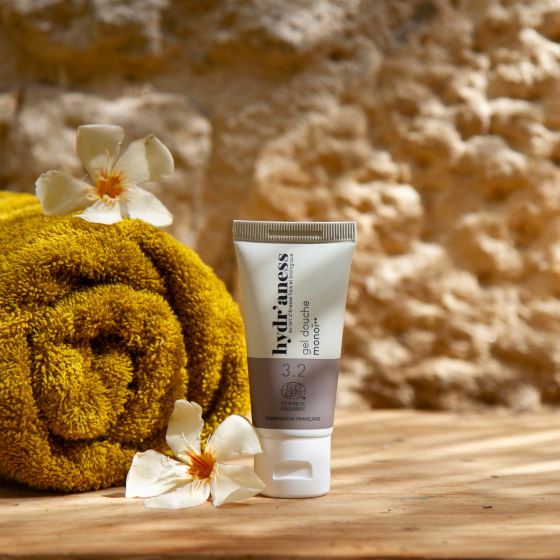 Gel douche format voyage monoï au lait d'ânesse frais 30ml Hydr'aness