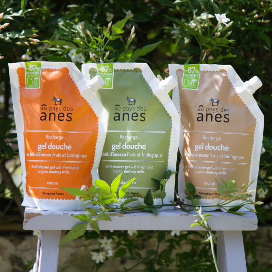 Pack découverte eco recharge gel douche 500ml Nature, Aloe Vera, Monoï