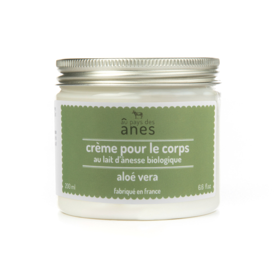 Crème corps au lait d'ânesse bio Aloe Vera 200 ml - Carton de 6 Crème corps au lait d'ânesse bio Aloe Vera 200 ml - Carton de 6