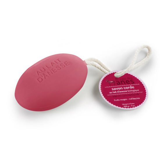 Savon corde au lait d'ânesse bio Fruits Rouges 200 g - Carton de 30 Savon corde au lait d'ânesse bio Fruits Rouges 200 g - Carton de 30