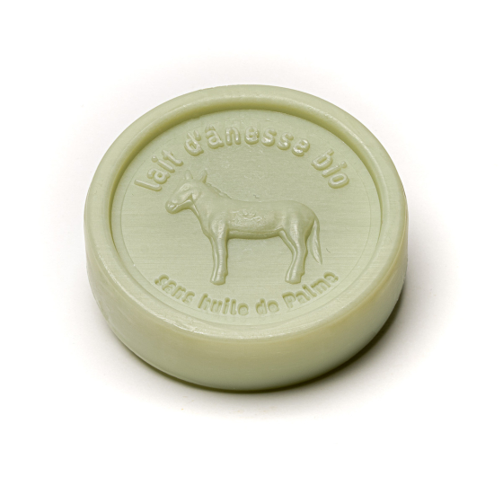 Savon rond sans huile de palme au lait d'ânesse bio Aloe Vera 100g - Carton de 24 Savon rond sans huile de palme au lait d'ânesse bio Aloe Vera 100g - Carton de 24