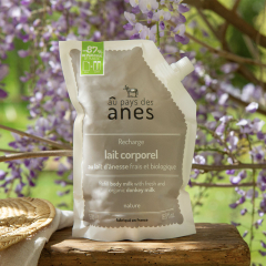 Recharge lait corps au lait d'ânesse frais et biologique Nature 500ml