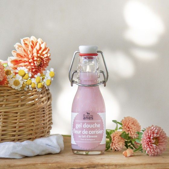 Gel douche limonade au lait d'ânesse frais et biologique Fleur de cerisier