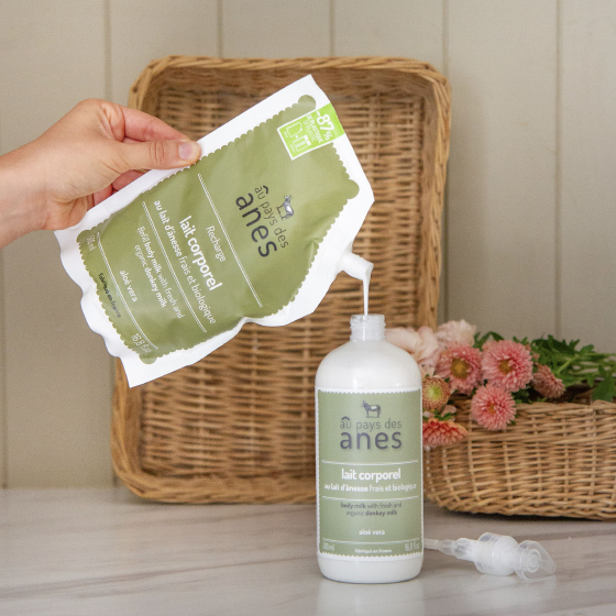 Pack lait corporel Aloe Vera au lait d'ânesse bio 500ml et sa recharge
