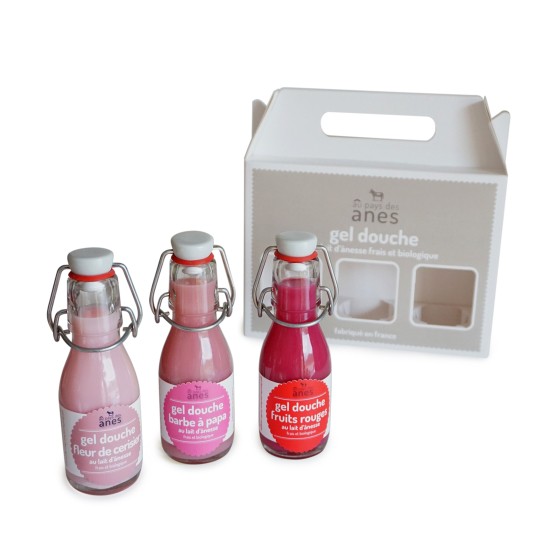 Coffret gel douche limonade Fleur de cerisier - Barbe à papa - Fruits rouges