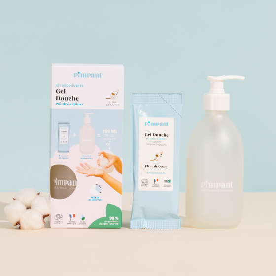 Kit de découverte Gel douche en poudre Fleur de coton