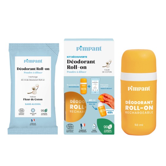 Déodorant en poudre roll-on Fleur de coton - Kit de découverte